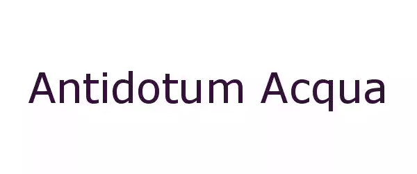 Producent Antidotum Acqua