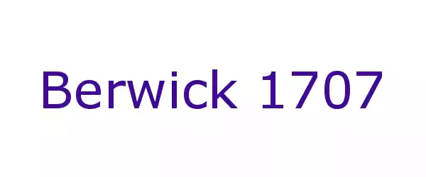Producent Berwick 1707